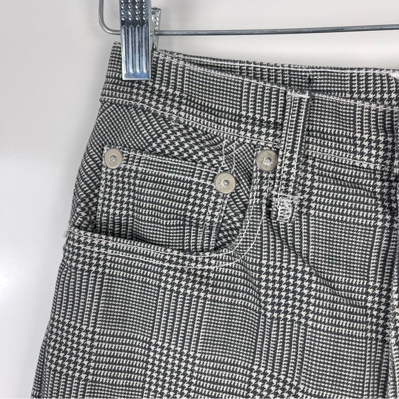 R13 Jane Jeans Wide Leg Jeans Printed Glen Plaid Size 26 Grunge Streetwear Denim - Picture 7 of 15